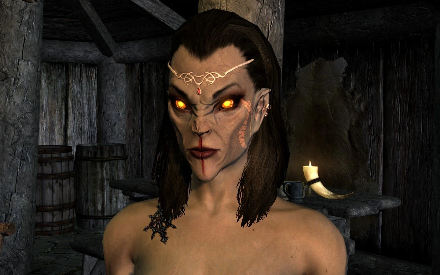 Sexy skyrim vampire tries command frost