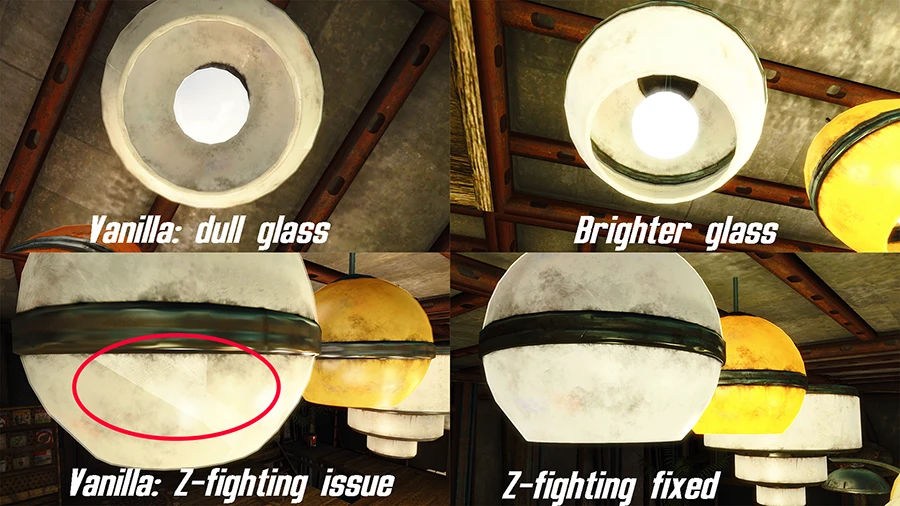 Better High Tech Lights On Off Switch Bugfix And More At Fallout 4 The Main File Does Not Change Vanilla Textures Of High Tech Lights Three Optional Texture Packs Are Available Orange Yellow And Pale