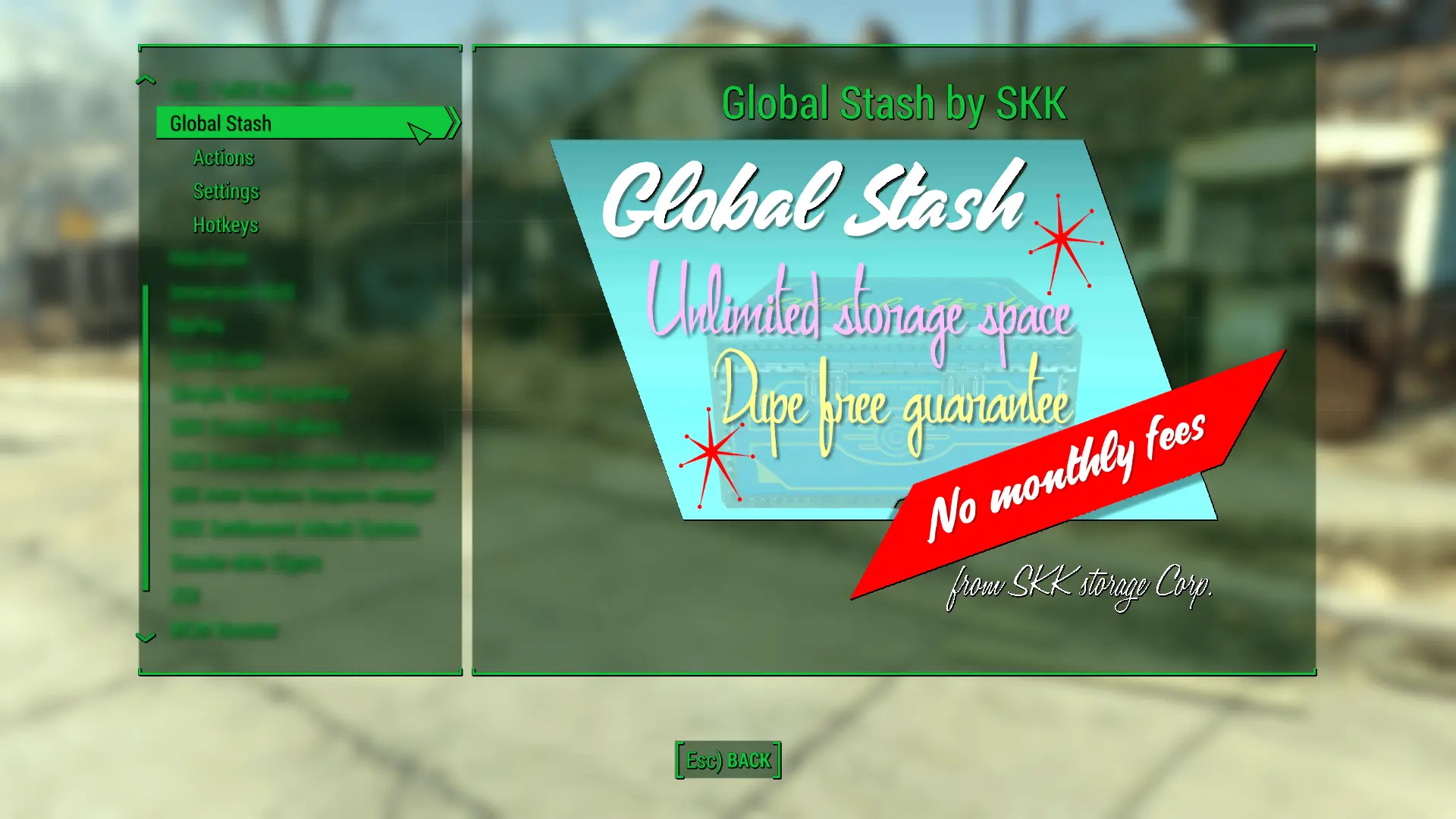 Global Stash MCM Settings Menu At Fallout 4 Nexus Mods And Community