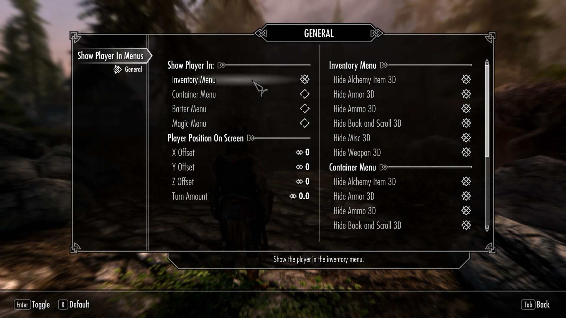 Show Player In Menus At Skyrim Special Edition Nexus Mods And Community