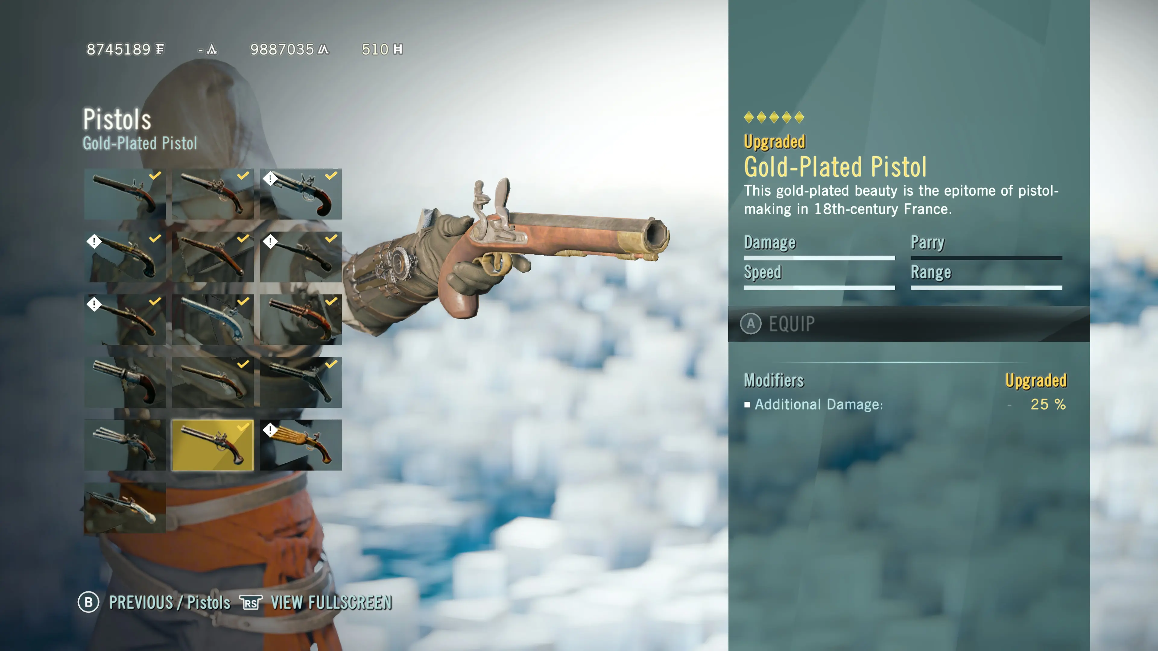 Gold Plated Pistol Swap With First Pistol At Assassin S Creed Unity