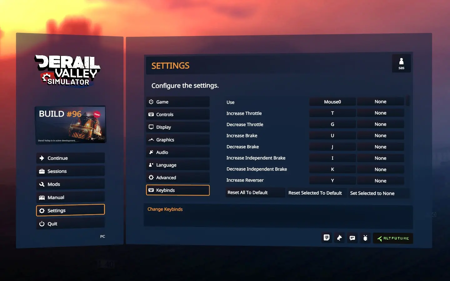 Keybinds Settings Menu At Derail Valley Nexus Mods And Community