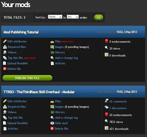 Nexus Mods no longer lets authors delete their files