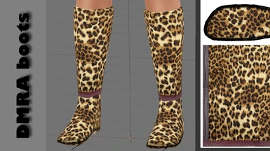 DMRA Leopard fur boots
