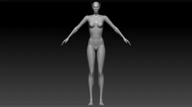 the first version of female low poly mesh