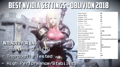 Oblivion 2018 - Best Nvidia Settings Revised