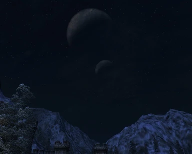 Planet and its moon over Bruma