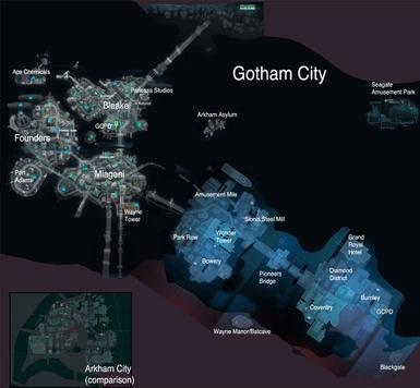Arkham Map expansion pack for Arkham knight