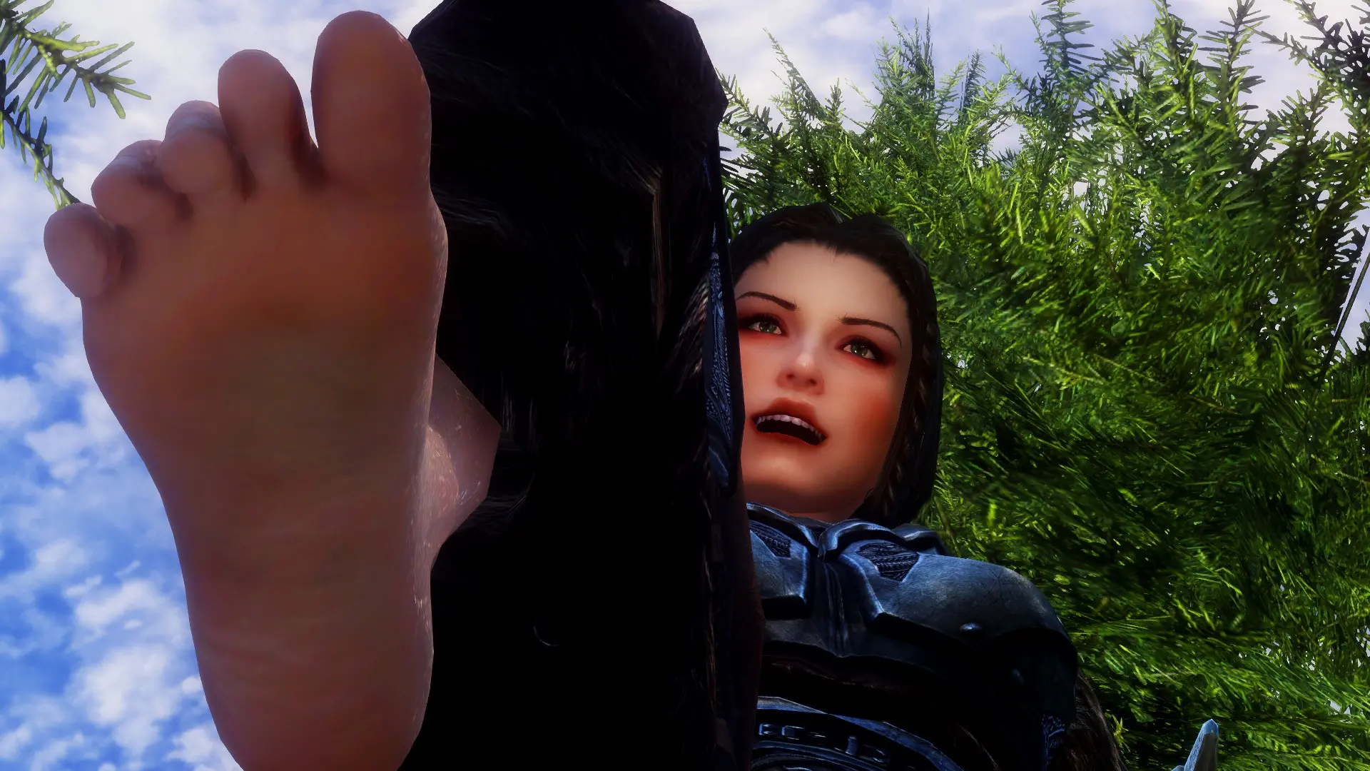 Lydia putting her feet to good use at Skyrim Nexus - Mods and Community