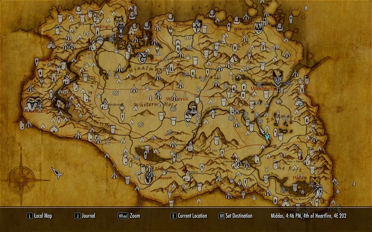 skyrim paper map mod