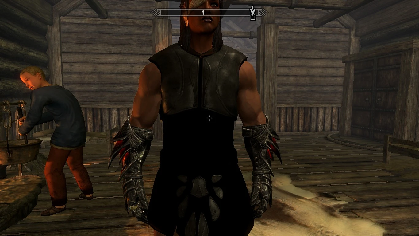 Ebony Mail Male Replacer With Retex All Body Type Compatible At Skyrim