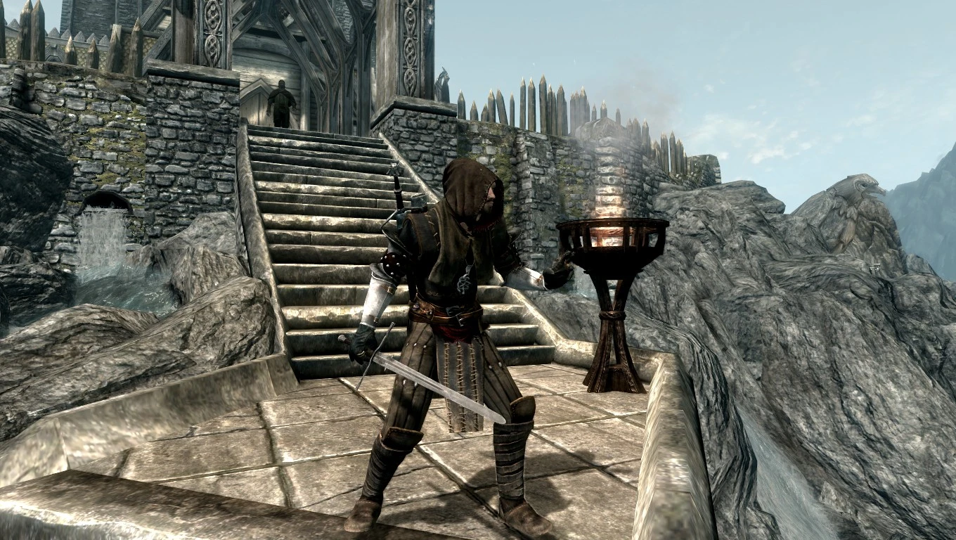 skyrim 2 handed weapons on hip