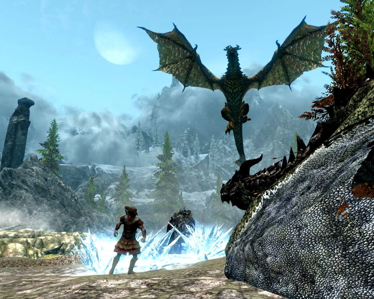 My current wallpaper - Wyrm tooth dragons at Skyrim Nexus - Mods and ...