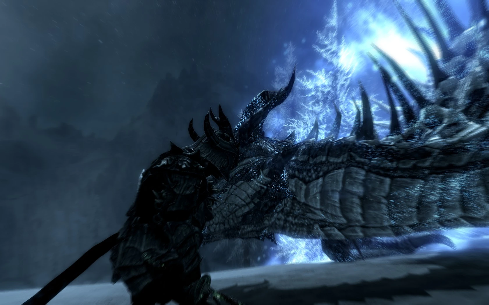 Fighting an icedragon at Skyrim Nexus - Mods and Community