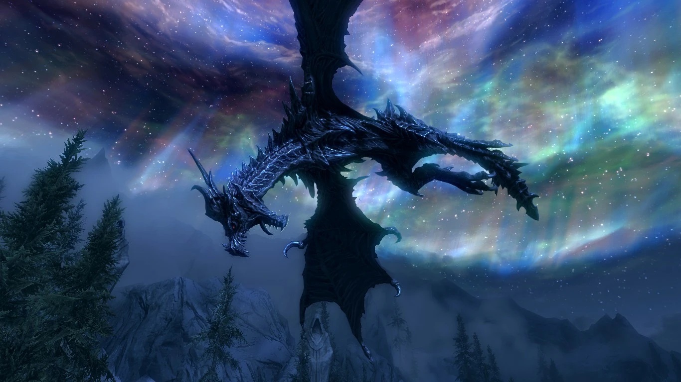 One of Alduins Final Flights at Skyrim Nexus - Mods and Community