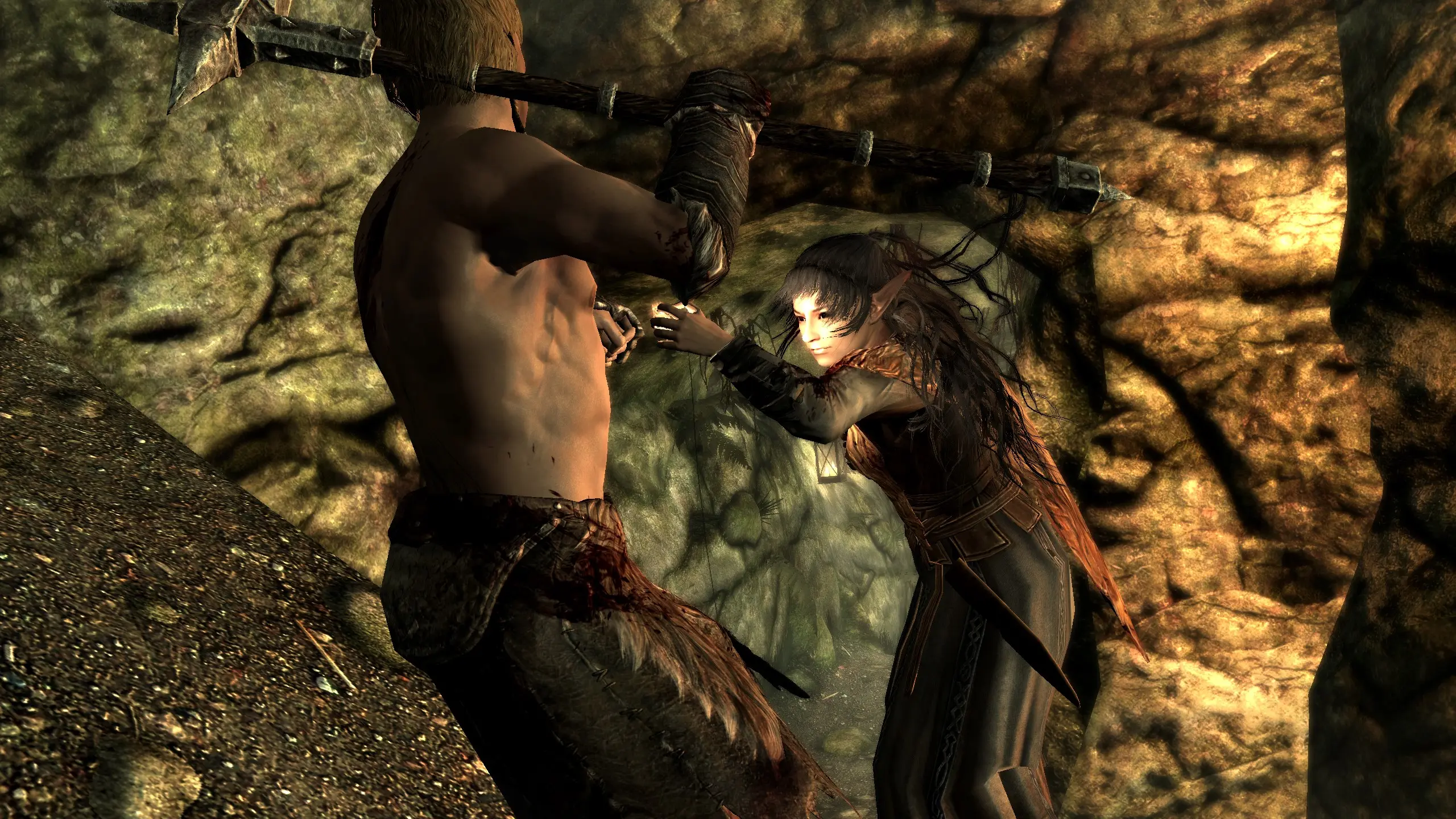 A nord attacked by a vettir at Skyrim Nexus - Mods and Community