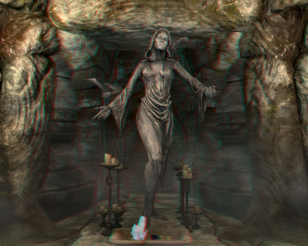 Standard partition Prosper Lady Nocturnal Statue In Anaglyphic 3D at Skyrim Nexus - Mods and Community