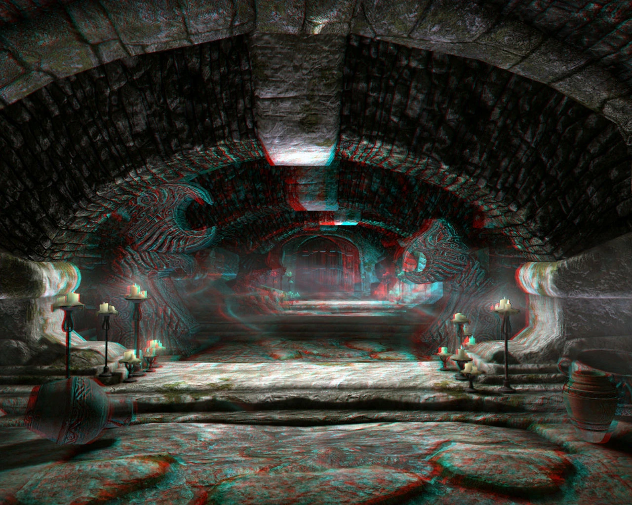 Twilight Sepulcher Inner Sanctum Corridor in Anaglyphic 3D at Skyrim Nexus  - Mods and Community