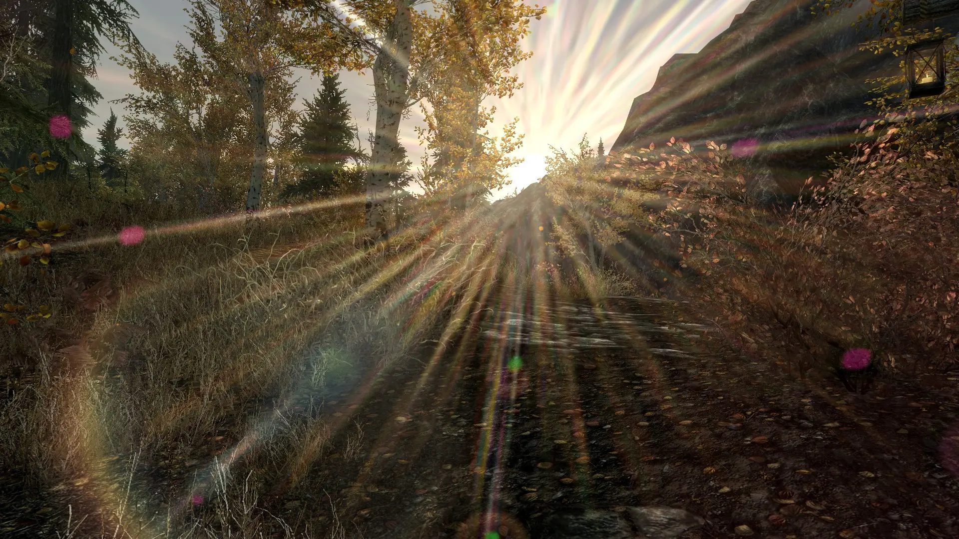 Мод на эффекты на экране. Lens Flare в играх что это. Эффект линзы в играх. Lens Flare Skyrim. Rustic weathers and Lighting.