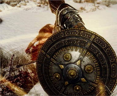 sword and shield on back skyrim special edition