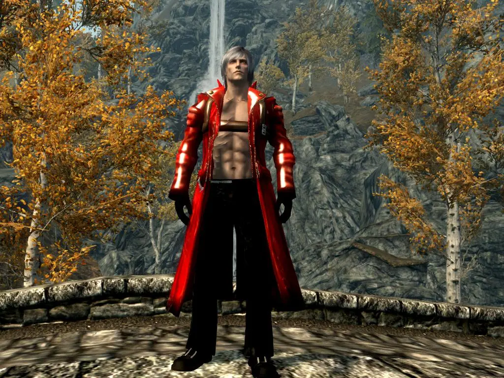 Devil mod. Dante Armor Skyrim. Броня Данте. Скайрим камзол мод. Данте скайрим мод.