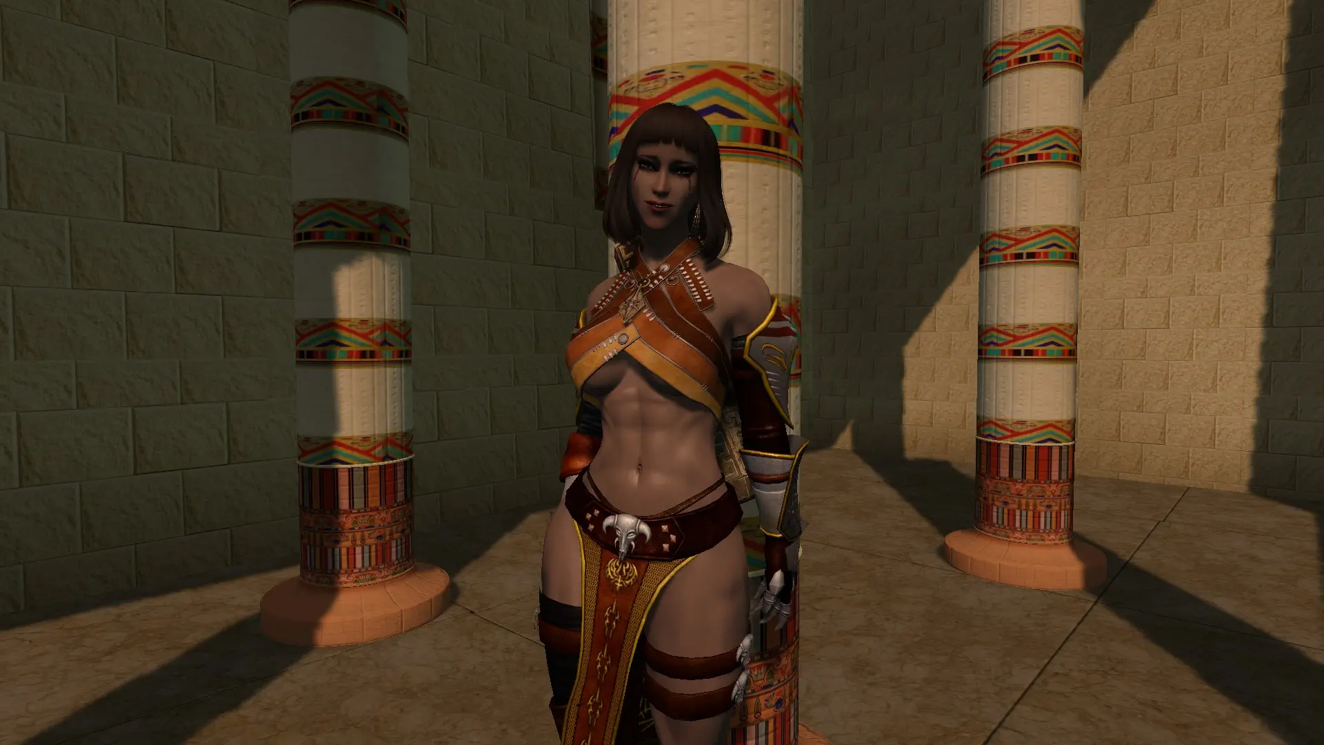 skyrim egyptian armor mod up close