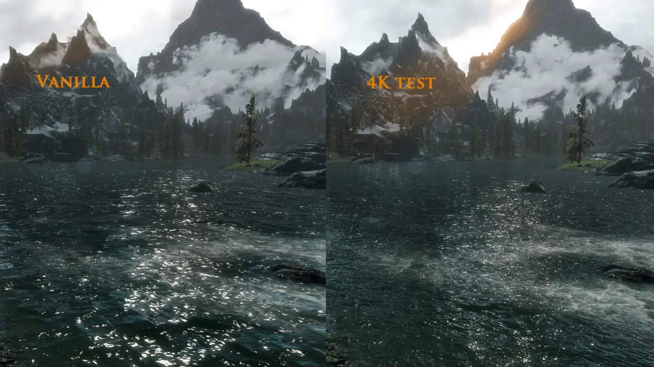 Найди вода 4. Скайрим вода оригинал. Скайрим вода Скриншот. Скайрим с ENB сравнить. Skyrim le и se сравнение.