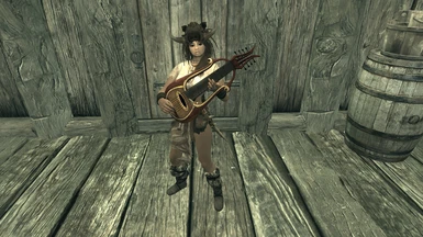 Chick playing a lute