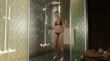 Sofia takes a shower