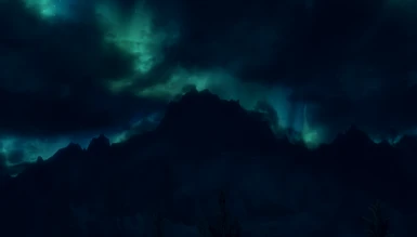 Aurora over the mountain