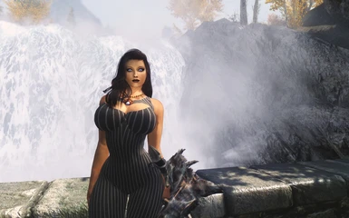 By the waterfall
