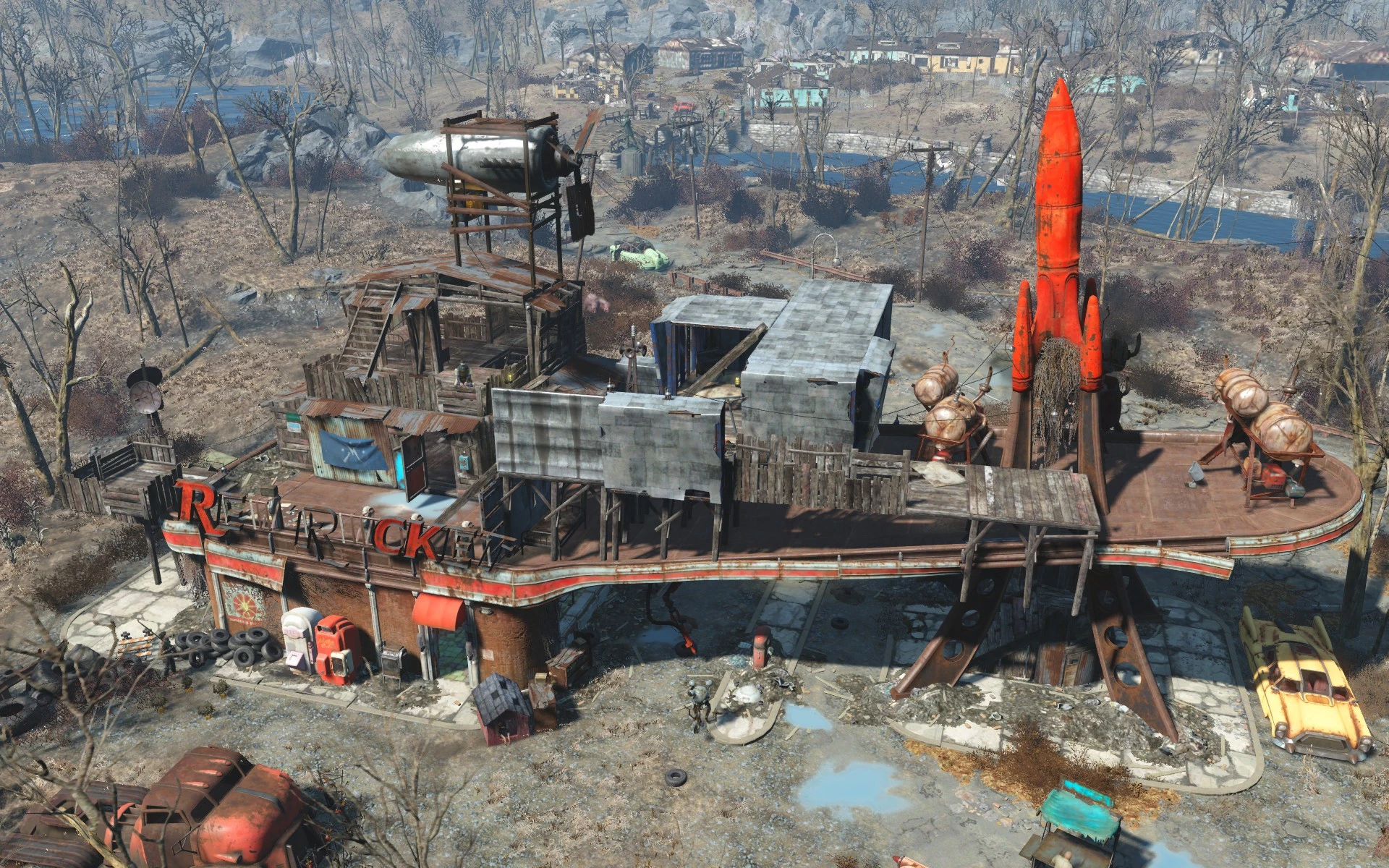 Fallout 4 сигнал бедствия стоянка грузовиков красная ракета фото 2