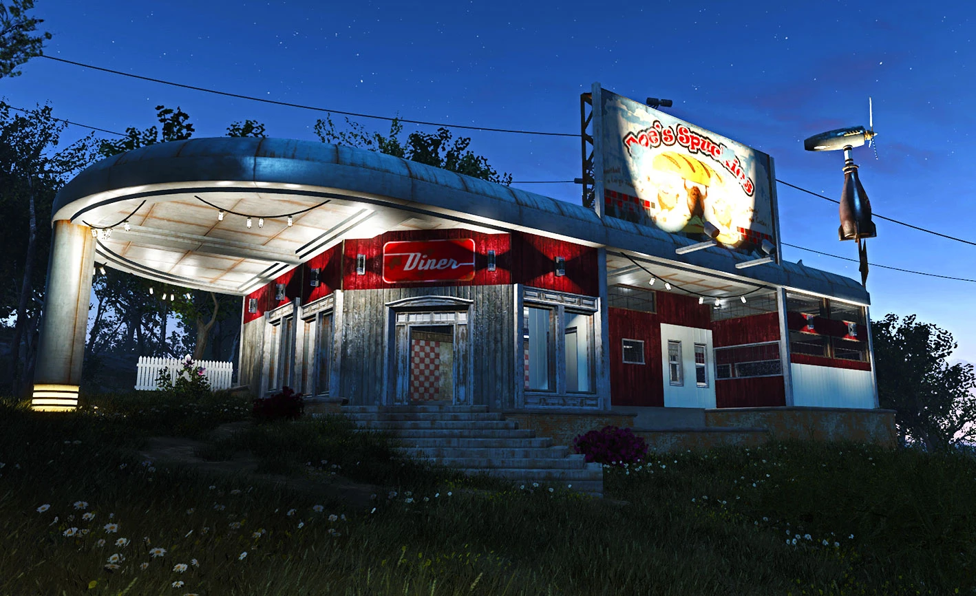 My Mystic Lake - Diner at Night at Fallout 4 Nexus - Mods and community