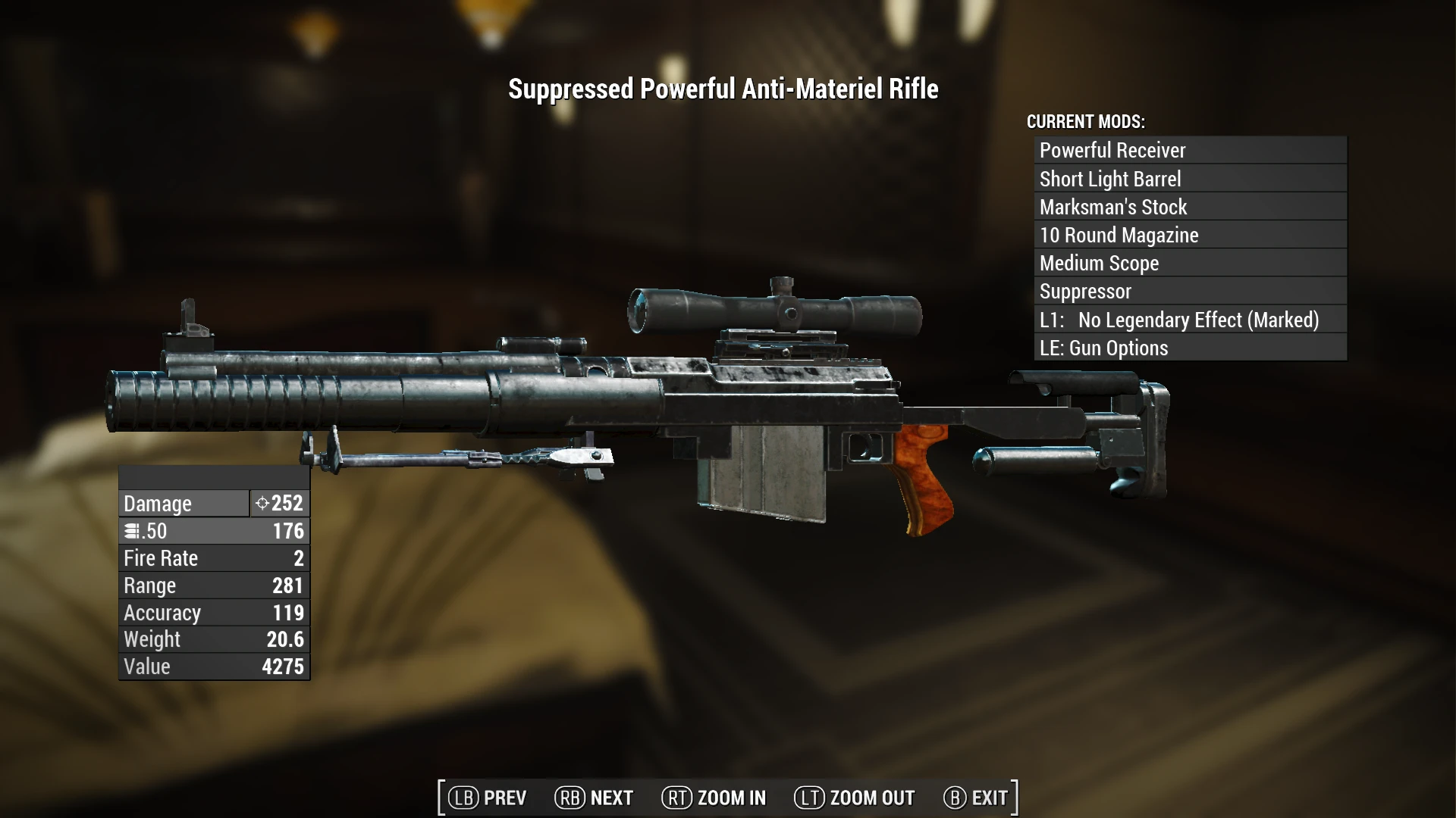 fallout new vegas anti materiel rifle silencer