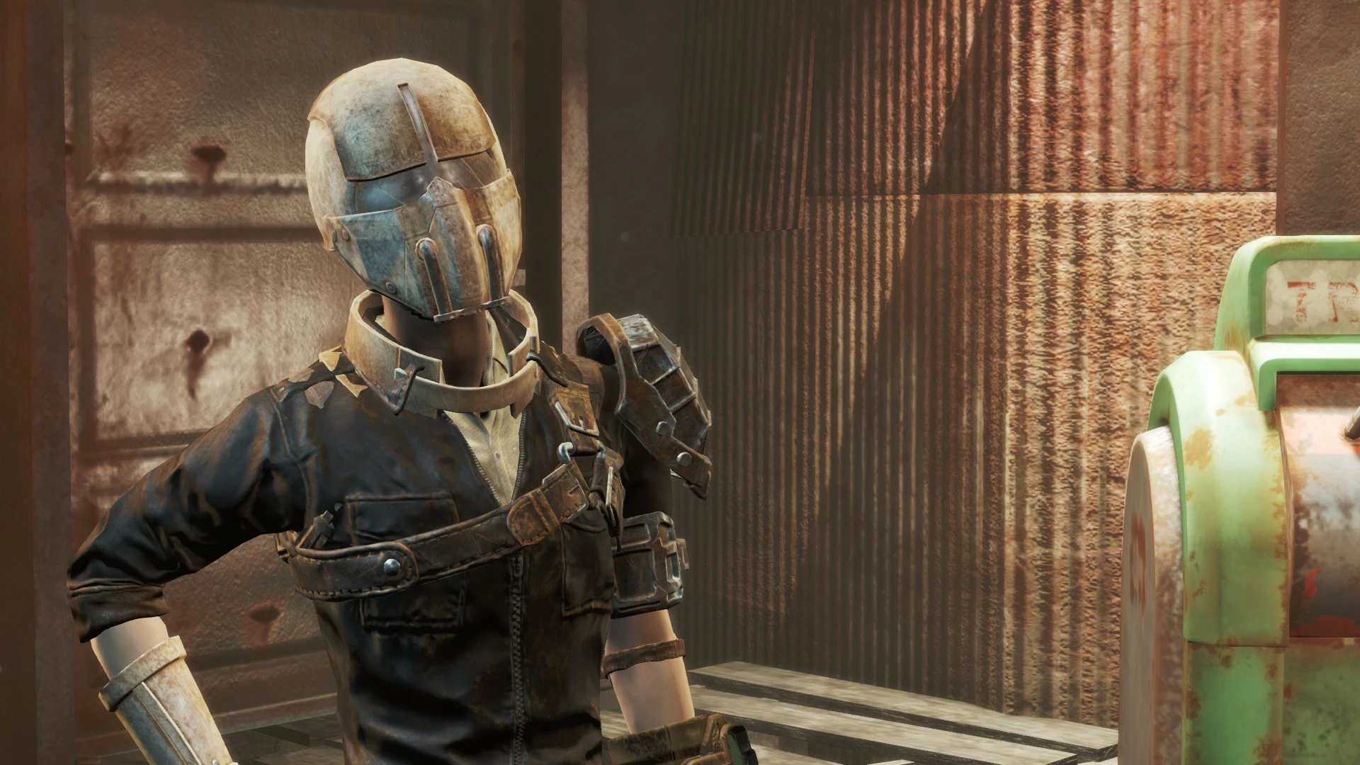 Synth armor plus Kellogs clothes looks amazing at Fallout 4 