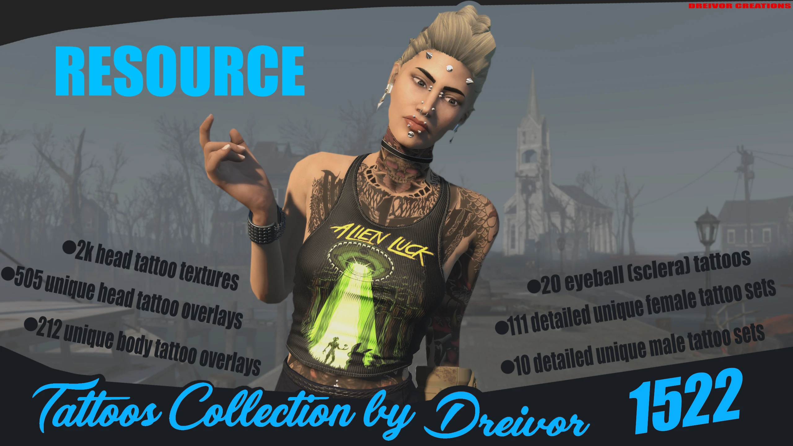 Tattoos Collection by Dreivor Resource Just Released at Fallout 4 Nexus -  Mods and community