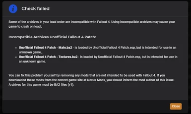 Unofficial Fallout 4 Patch error