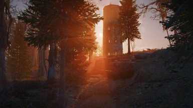 Lynn Woods Tower at sunset