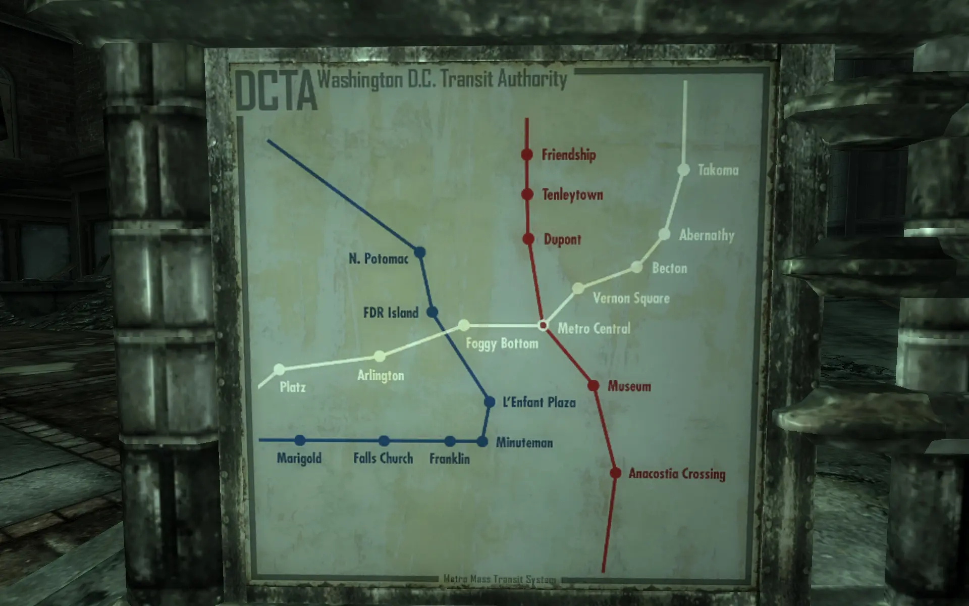 DCTA Metro map, Fallout Wiki