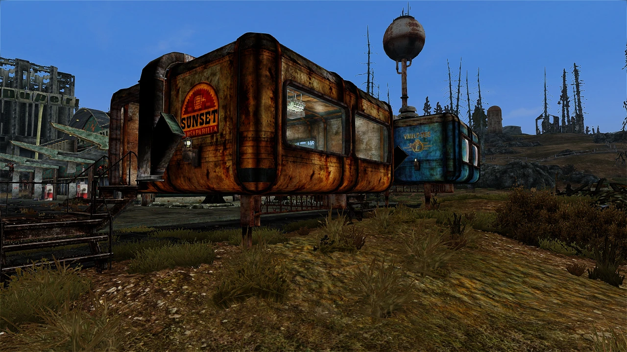 Fallout 101 TTW Day 76 SS Vault Tec Pod and Bus Shelter.