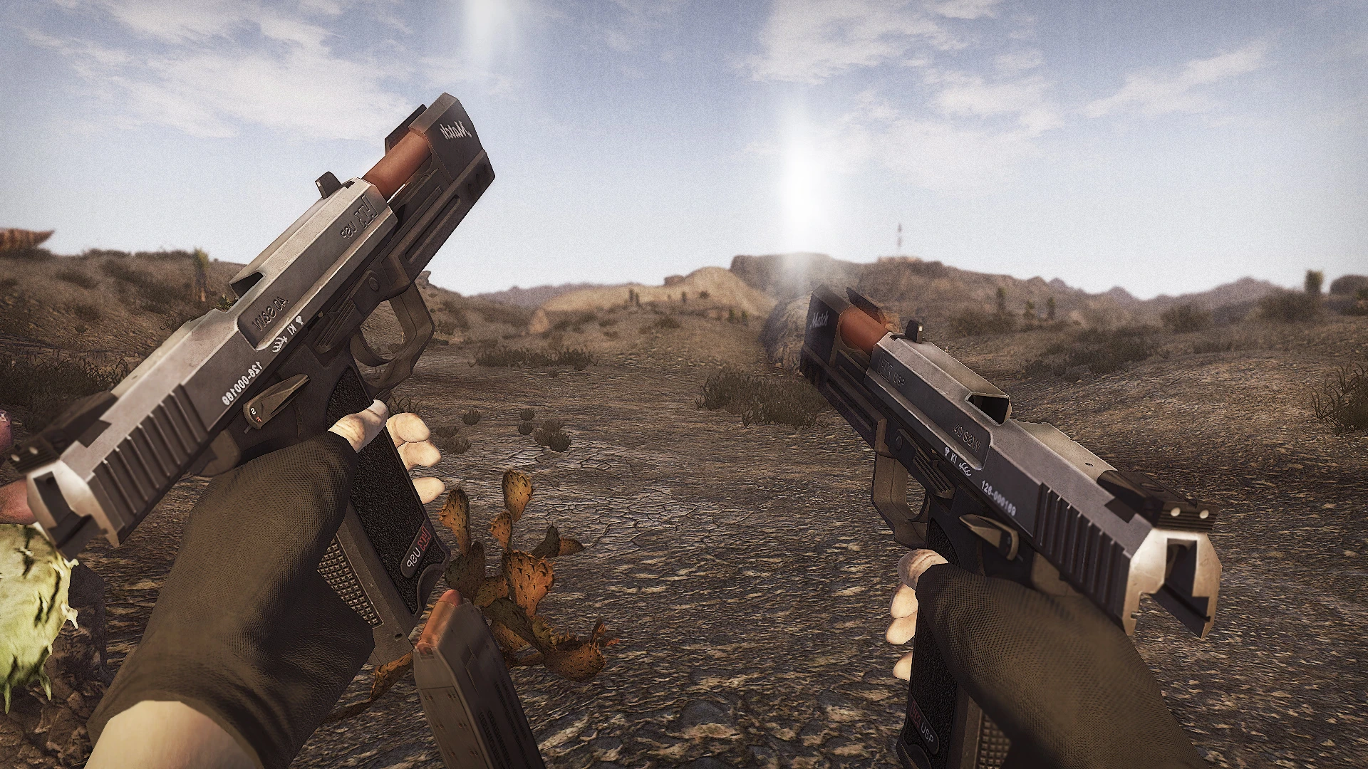 Fallout 4 два пистолета в руках (120) фото
