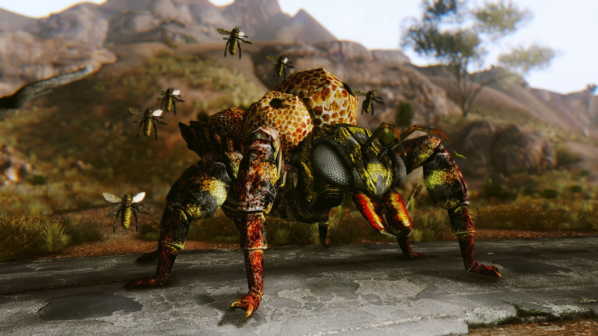 Fallout 76 Honey Beast and Honey Bee swarm.