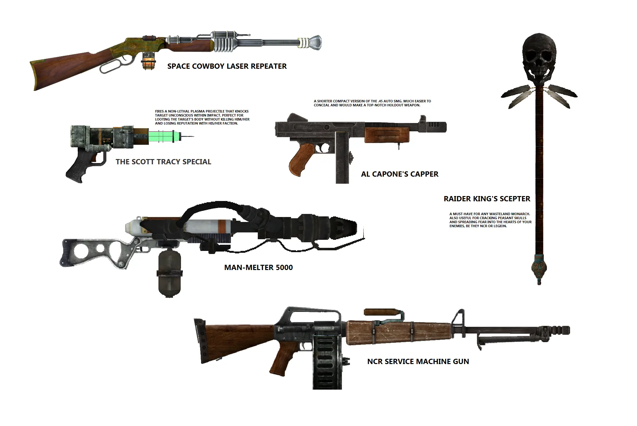 fallout new vegas moddable unique weapons