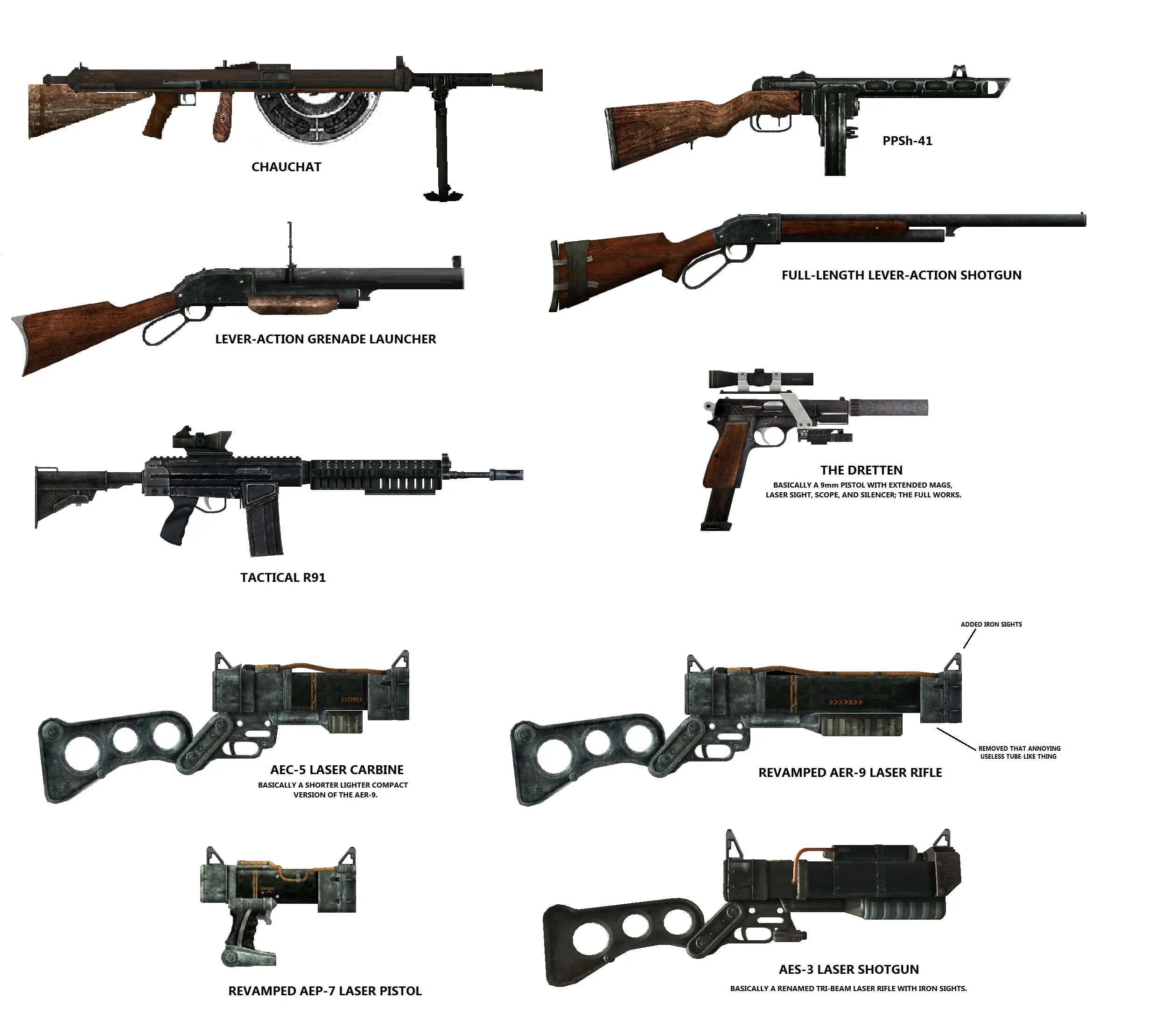 fallout new vegas all unique weapons locations