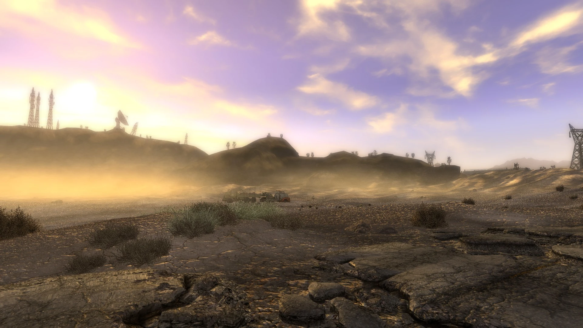 Sunset at El Dorado Dry Lake at Fallout New Vegas - mods and community