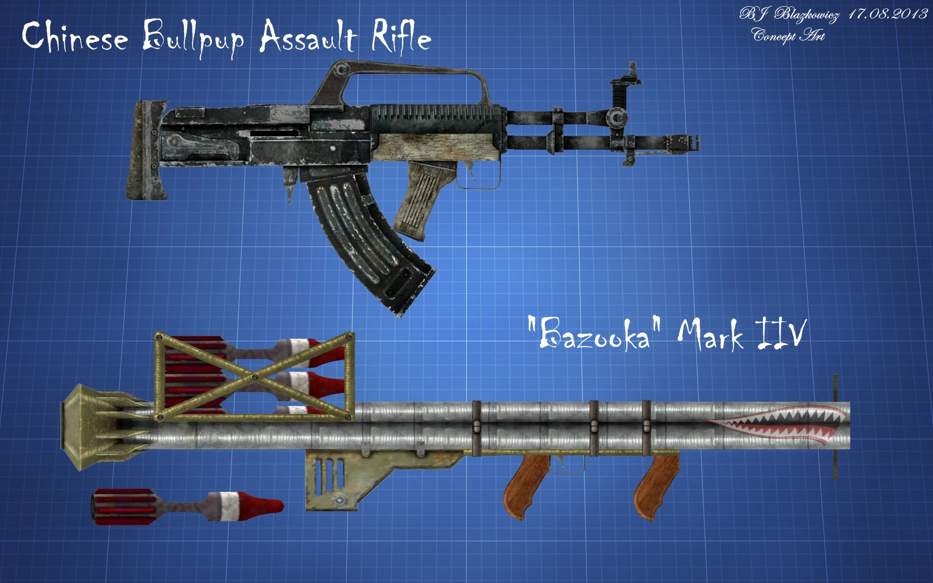 Chinese bullpup and bazooka concept at fallout new vegas mods and