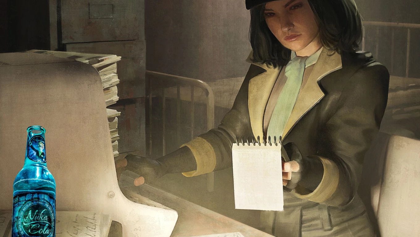 The shadow behind Yes Man with Nuka Cola Quantum yeah The shadow behind Yes Man with Nuka Cola Quantum yeah