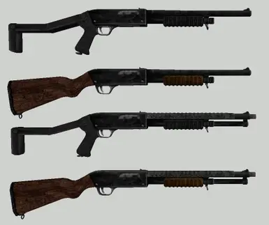 Pump Action Shotguns with wooden stock and folding stocks from Fallout ...