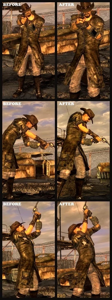 Pistol Stance Before and After