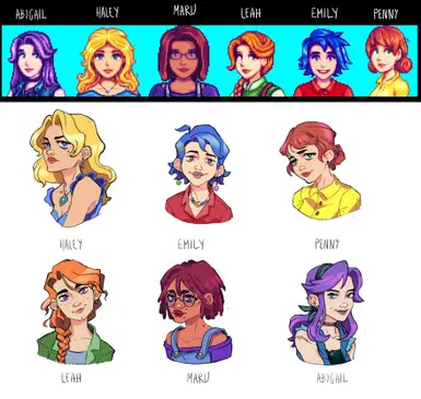 Portraits Bachelorettes color at Stardew Valley Nexus - Mods and community